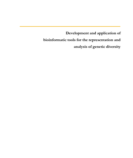 Development and Application of Bioinformatic Tools for the Representation and Analysis of Genetic Diversity