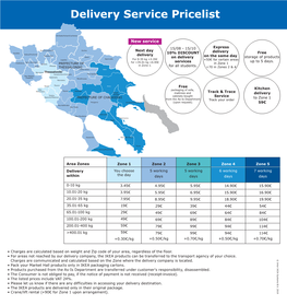 Delivery Service Pricelist