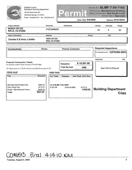 Building Department Total: $837.66 Copy