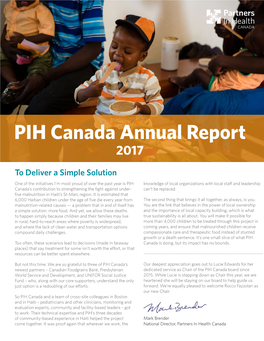 PIH Canada Annual Report 2017