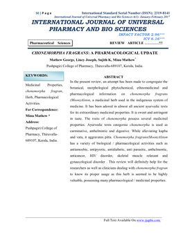 International Journal of Universal Pharmacy and Bio