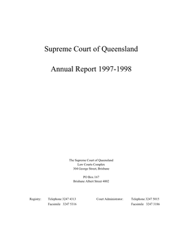 Supreme Court of Queensland Annual Report 1997-1998