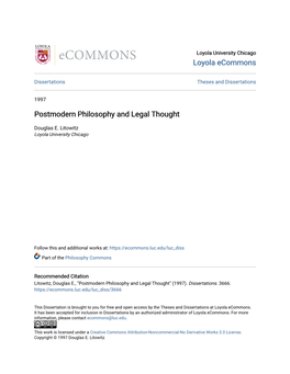 Postmodern Philosophy and Legal Thought