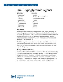 Oral Hypoglycemic Agents