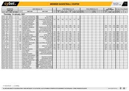 Midweek Basketball Coupon 13/01/2021 11:08 1 / 1