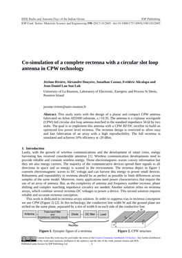 Co-Simulation of a Complete Rectenna with a Circular Slot Loop Antenna in CPW Technology