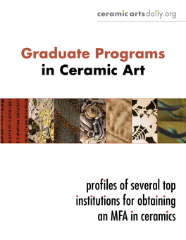 Graduate Programs in Ceramic Art