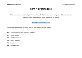 Film Noir Database
