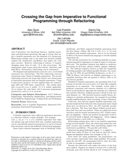 Crossing the Gap from Imperative to Functional Programming Through Refactoring