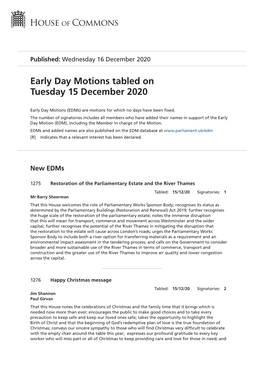 View Early Day Motions PDF File 0.12 MB