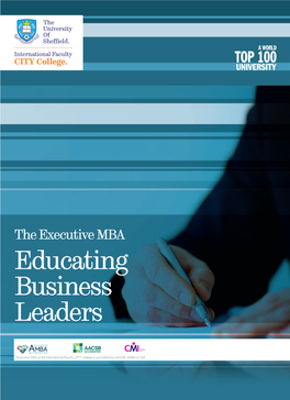 The Executive MBA Catalogue SHEFFIELD