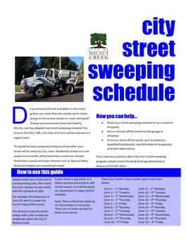 City Street Sweeping Schedule