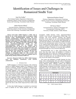 Identification of Issues and Challenges in Romanized Sindhi Text