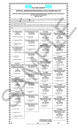 Fulton County Official Absentee/Provisional/Challenged Ballot