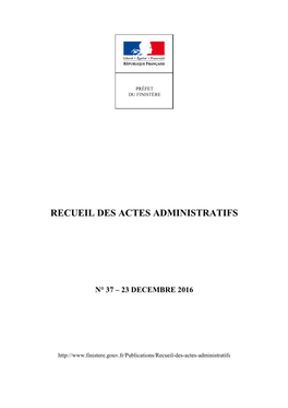 Recueil Des Actes Administratifs