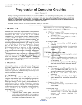 Progression of Computer Graphics Indranil Chakraborty1