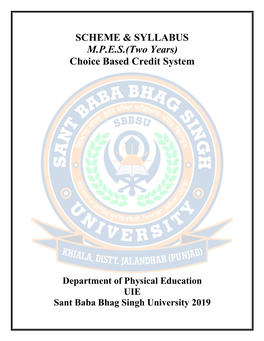 SCHEME & SYLLABUS MPES(Two Years)