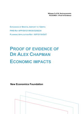 Proof of Evidence of Dr Alex Chapman Economic Impacts