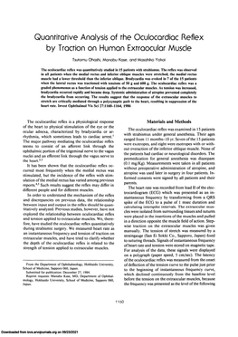 Quantitative Analysis of the Oculocardiac Reflex by Traction on Human Extraocular Muscle