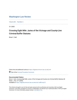 Juries of the Vicinage and County-Line Criminal Buffer Statutes