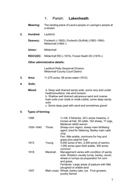 1. Parish: Lakenheath