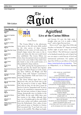 The Agiot Newsletter – April 2014