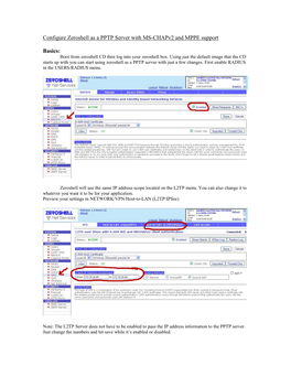 Configure Zeroshell As a PPTP Server with MS-Chapv2 and MPPE Support