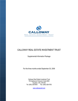 Calloway Real Estate Investment Trust