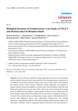 Case Study of TYLCV and Bemisia Tabaci in Reunion Island
