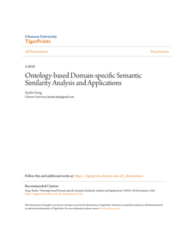 Ontology-Based Domain-Specific Semantic Similarity Analysis and Applications