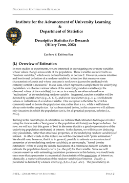 The Sampling Distribution of an Estimator