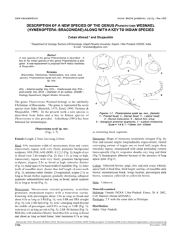 Description of a New Species of the Genus Phanerotoma Wesmael (Hymenoptera: Braconidae) Along with a Key to Indian Species