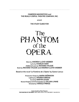 CAMERON MACKINTOSH and the REALLY USEFUL THEATRE COMPANY, INC