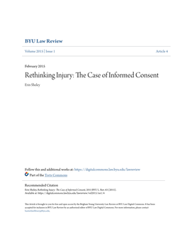 The Case of Informed Consent, 2015 BYU L