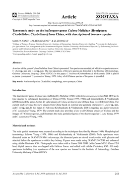 Taxonomic Study on the Leafhopper Genus Cofana Melichar (Hemiptera: Cicadellidae: Cicadellinae) from China, with Description of Two New Species