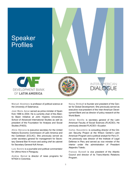 Speaker Profiles