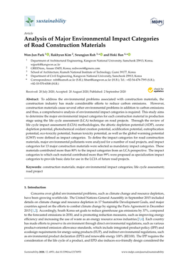 Analysis of Major Environmental Impact Categories of Road Construction Materials