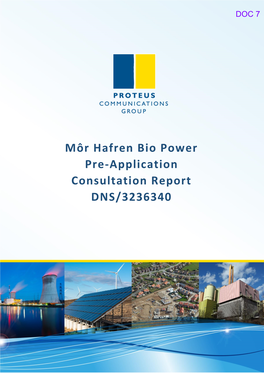 Pre Application Consultation Report for Mor Hafren Bio Power