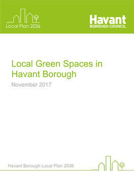 Local Green Spaces in Havant Borough | November 2017