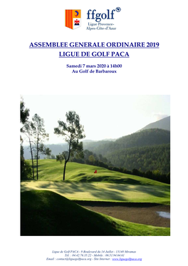 Assemblee Generale Ordinaire 2019 Ligue De Golf