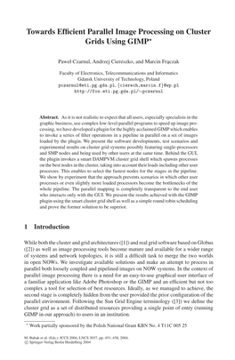 Towards Efficient Parallel Image Processing on Cluster Grids Using