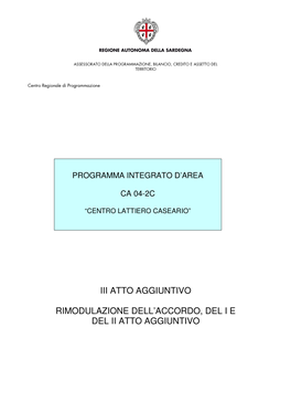 Iii Atto Aggiuntivo Rimodulazione Dell