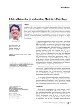 Bilateral Idiopathic Granulomatous Mastitis: a Case Report