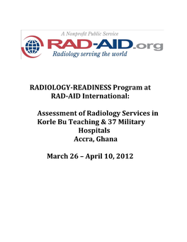 Ghana Radiology Readiness