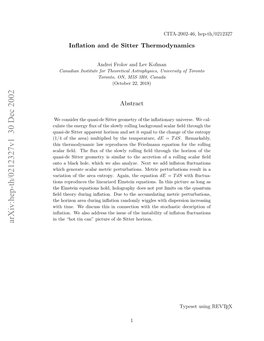 Inflation and De Sitter Thermodynamics