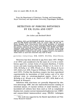 Detection of Porcine Rotavirus by Em, Elisa and Ciet·