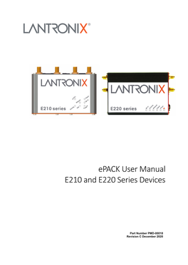 Lantronix Epack User Manual for E210 and E220 Series Devices