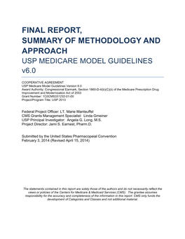 USP MEDICARE MODEL GUIDELINES V6.0