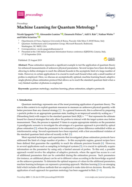 Machine Learning for Quantum Metrology †