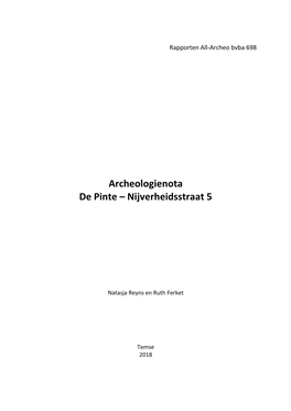 Archeologienota De Pinte – Nijverheidsstraat 5